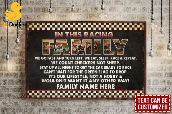 Personalized Racing Poster - In This Racing Family We Count Checkers Not Sheep - Poster & Canvas - GoDuckee