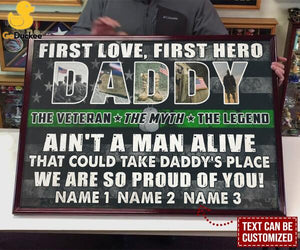 Personalized Veteran Dad Poster - First Love First Hero Daddy - Poster & Canvas - GoDuckee