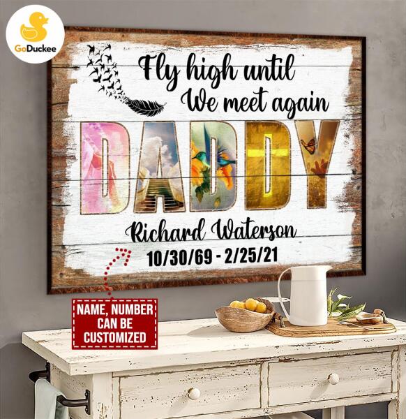 Personalized Heaven Dad Poster - Fly high Until We Meet Again - Cardinal Bird - Poster & Canvas - GoDuckee