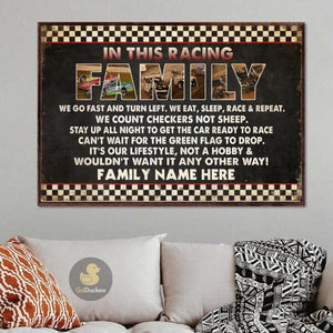 Personalized Racing Poster - In This Racing Family We Count Checkers Not Sheep - Poster & Canvas - GoDuckee