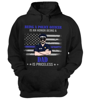 Personalized Police Dad Shirts - Being A Police Is An Honor - Priceless - American Flag - Shirts - GoDuckee
