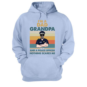 Personalized Police Dad Shirts - Retro Dad, Grandpa, Police Nothing Scares Me - Shirts - GoDuckee
