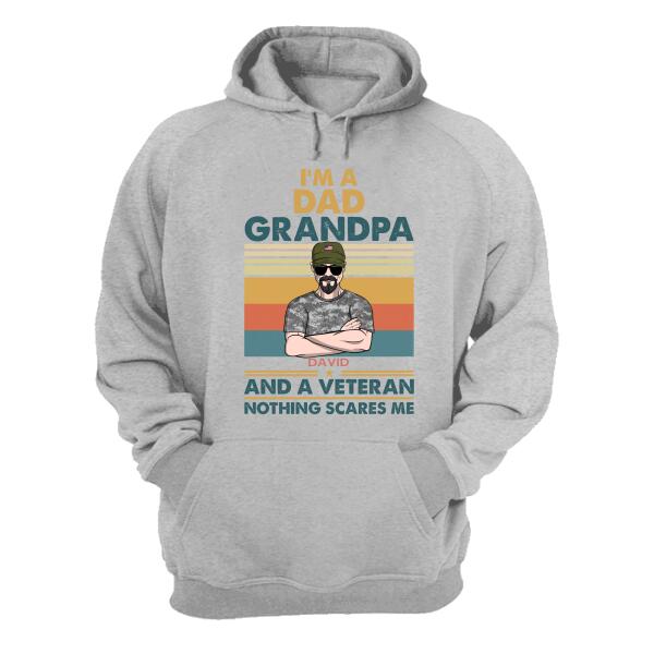 Personalized Veteran Dad Shirts - Retro Dad, Grandpa, Veteran Nothing Scares Me - Shirts - GoDuckee