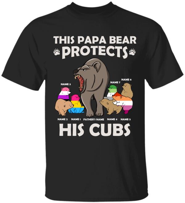 Personalized LGBT Papa Bear Shirts - This Papa Bear Protects His Cubs - Shirts - GoDuckee