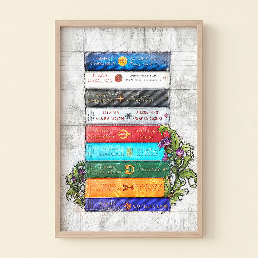 Outlander A Stack Of Books - Canvas Print For Book Lovers (10HUHU200422) - Poster & Canvas - GoDuckee