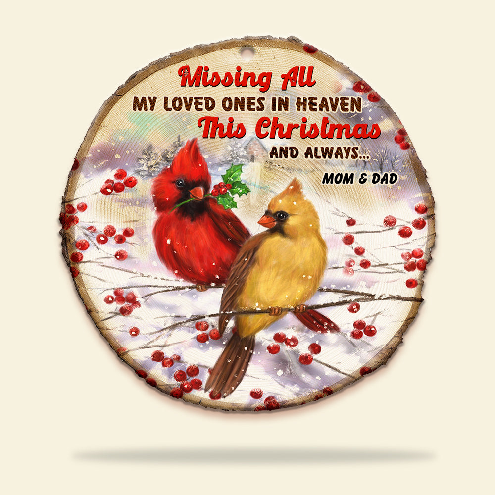 Missing All My Mom and Dad - Cardinal Couple Ornament - Memorial Gift for Family Members - Ornament - GoDuckee