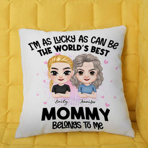 I'm As Lucky As Can Be, Personalized Pillow, Gift For Mother's Day - Pillow - GoDuckee