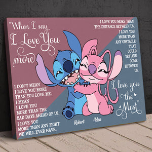 I Love You More The Distance Between Us, Personalized Valentine Couple Poster - Poster & Canvas - GoDuckee