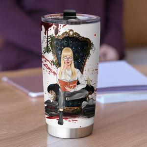 Horro Books - Personalized Reading Girl Tumbler - So They'll Never Find You - Tumbler Cup - GoDuckee
