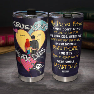 True Love Never Dies, Personalized The Nightmare Before Christmas Blanket, Gift For Couples - Tumbler Cup - GoDuckee