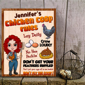 Chicken Coop Rules - Personalized Layers Wood Sign - Wood Sign - GoDuckee