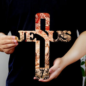 Jesus Layered Wood Sign Stand - Wood Sign - GoDuckee