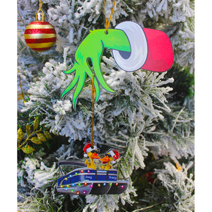 Special Hand Holding Pontoon Duck Duck, Personalized Ornament - Ornament - GoDuckee