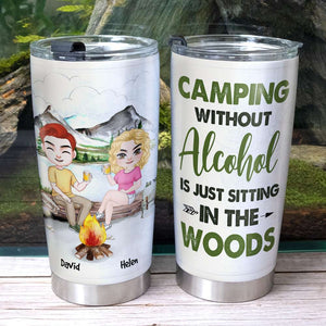 Camping Without Alcohol, Gift For Friends, Personalized Tumbler, Camping Friends Tumbler - Tumbler Cup - GoDuckee