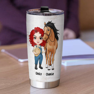 I Asked God For A True Friend So He Sent Me A Horse - Personalized Tumbler Cup - Tumbler Cup - GoDuckee