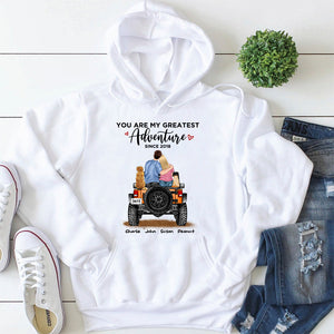You Are My Greatest Adventure, Personalized Car Couple & Dog, Cat Breeds Shirt, Gift For Couples - Shirts - GoDuckee