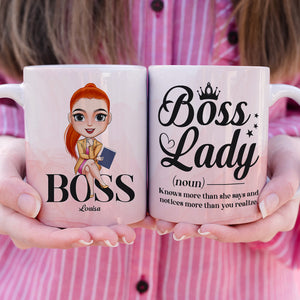 Boss Lady Knows More Than She Says Personalized Boss Lady Mug - Coffee Mug - GoDuckee