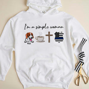 I Am A Simple Woman Personalized Police Shirt Gift For Dog Lovers, Cat Lovers - Shirts - GoDuckee