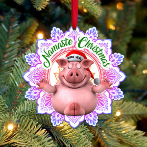 Yoga Namaste Christmas Pig Personalized Christmas Ornament Gift For Yoga Lovers - Ornament - GoDuckee