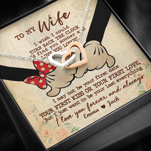 Couple I'd Find You Sooner - Personalized Interlocking Hearts Necklace - Jewelry - GoDuckee