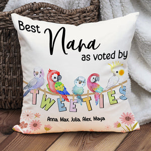 Best Nana, Gift For Grandma, Personalized Pillow, Grandkid Tweety Pillow, Mother's Day Gift - Pillow - GoDuckee