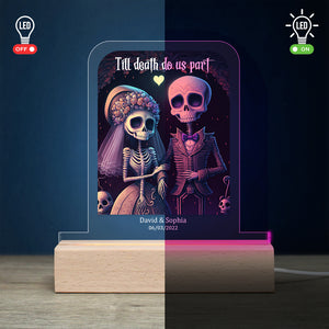 Couple 07nthn080323 Personalized 3D Led Light Wooden Base - Led Night Light - GoDuckee