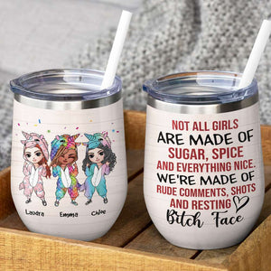Personalized Friends Unicorn Wine Tumbler - We're Made Of Rude Comments - Wine Tumbler - GoDuckee