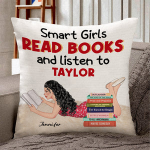 Smart Girl Read Books, Reading Girl Pillow - Pillow - GoDuckee
