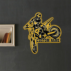 Personalized Motocross Art Lights - Gift for Motocross Enthusiasts - - GoDuckee