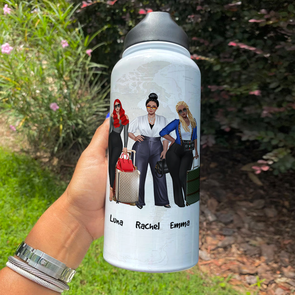 Personalized Girls Trip Water Bottle - We're Always Together We're One -  GoDuckee