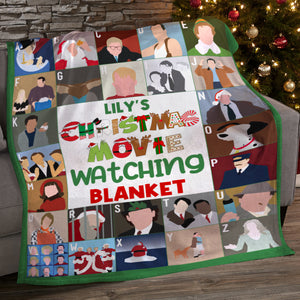 Personalized Christmas Movie Blanket, Custom Christmas Movie Letters - Blanket - GoDuckee