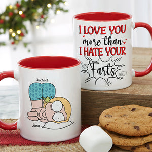 I Love You More Than I Hate Your Farts Personalize Couple White Mug, Accent, Wine Tumbler - Coffee Mug - GoDuckee