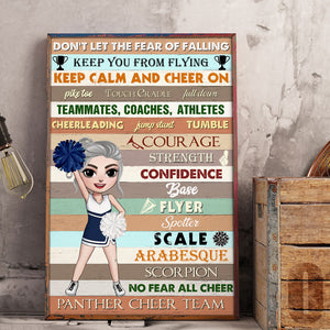 Personalized Cheerleading Girl Poster - Don't Let The Fear Of Falling Keep You From Flying - Poster & Canvas - GoDuckee