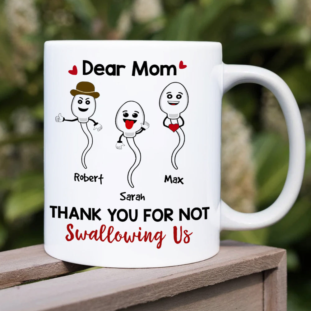 Mom Thank You For Not Swallowing Me Tumbler Personalized Up To 6 Kids Name  Naugh