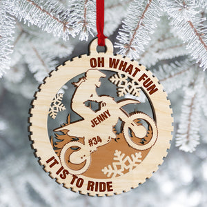 Personalized Motocross Wood Ornament, Ride Crash Swear Repeat - Ornament - GoDuckee