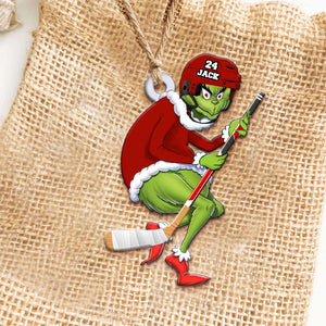 Green Hockey Sports Character, Personalized Shape Ornament, Christmas Gift - Ornament - GoDuckee