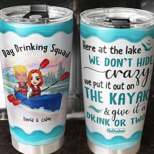 Personalized Kayaking Couple Tumbler - Day Drinking Squad - Tumbler Cup - GoDuckee