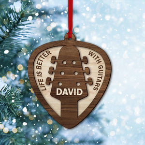 Life Is Better With Guitar - Personalized Guitar Ornament - Christmas Tree Decor - Ornament - GoDuckee