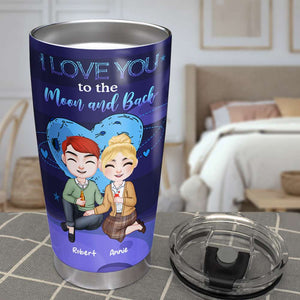 I Love You To The Moon And Back, Personalized Tumbler, Gift For Couples - Tumbler Cup - GoDuckee