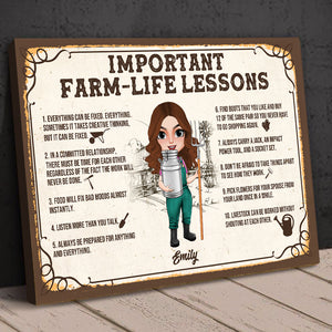 Important Farm-Life Lessons - Personalized Canvas Print - Poster & Canvas - GoDuckee