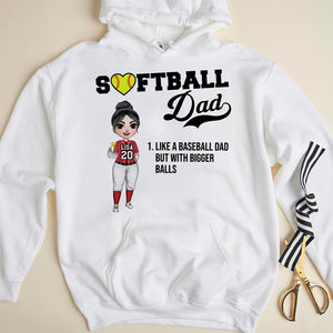 Father Day Softball Dad - Personalized Shirts - Gift For Dad - Female Softball Front View - Shirts - GoDuckee