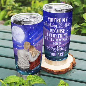 Couple You Are My Shooting Star Because Everything I've Ever Wished For, Personalized Tumbler - Tumbler Cup - GoDuckee