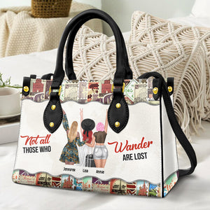 Traveling Not All Those Who Wander Are Lost - Personalized Leather Bag - Leather Bag - GoDuckee