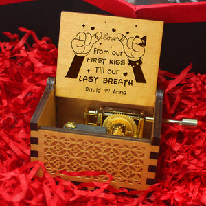 From Our Kiss Till Our Last Breath Perfect Personalized Music Box, Couple Gift - Decorative Plaques - GoDuckee