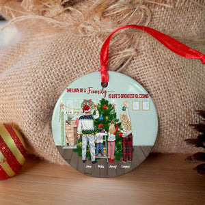 The Love Of A Family Is Life's Greatest Blessing, Personalized Ceramic Ornament Christmas Gift For Family - Ornament - GoDuckee