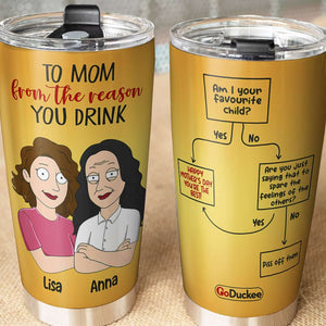 Personalized Mother's Day Tumbler Cup - To Mom From The Reason You Drink - Tumbler Cup - GoDuckee