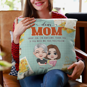 If You Miss Me Hug This Pillow, Mom And Child Personalized Couple Pillow Gift For Mother's Day - Pillow - GoDuckee
