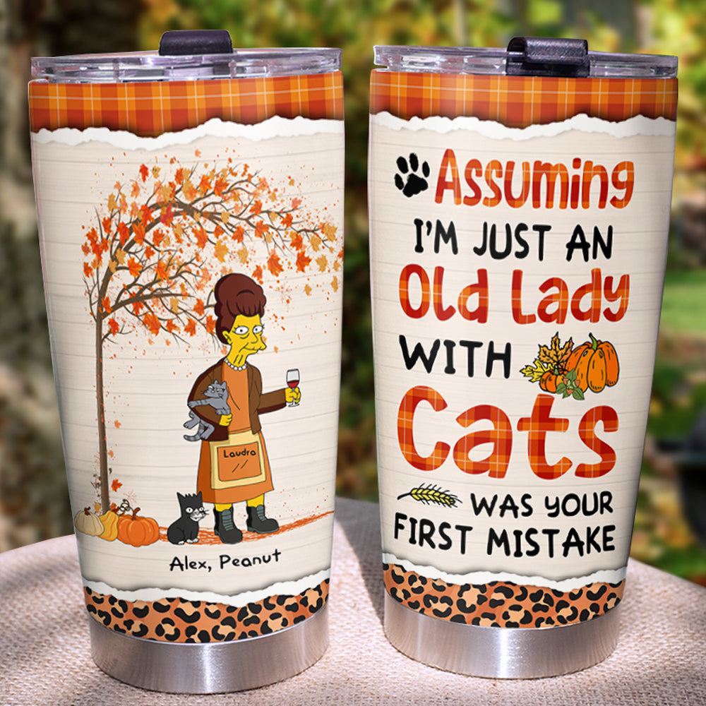 Woman And Cat Still Talk About You Personalized Cat Mom Tumbler