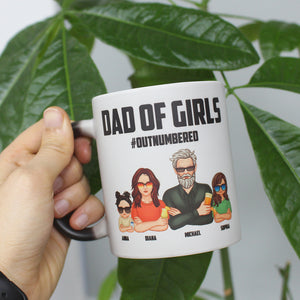 Dad Of Girls Outnumbered, Personalized Magic Mug, Father's Day Gifts for Dad - Magic Mug - GoDuckee