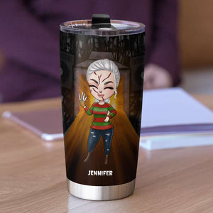 A Women Loves Horror, Gloat Over It - Personalized Tumbler Cup, Horror Character Tumbler - Gift For Scary Girl - Tumbler Cup - GoDuckee